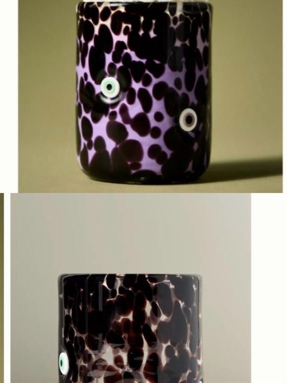 Purple and Black Speckled Evil Eye Icon Juice Glass